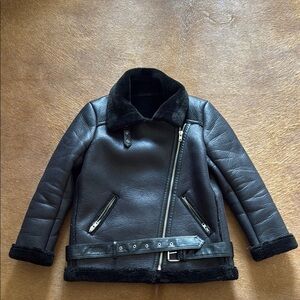 Black Faux Leather Biker Jacket